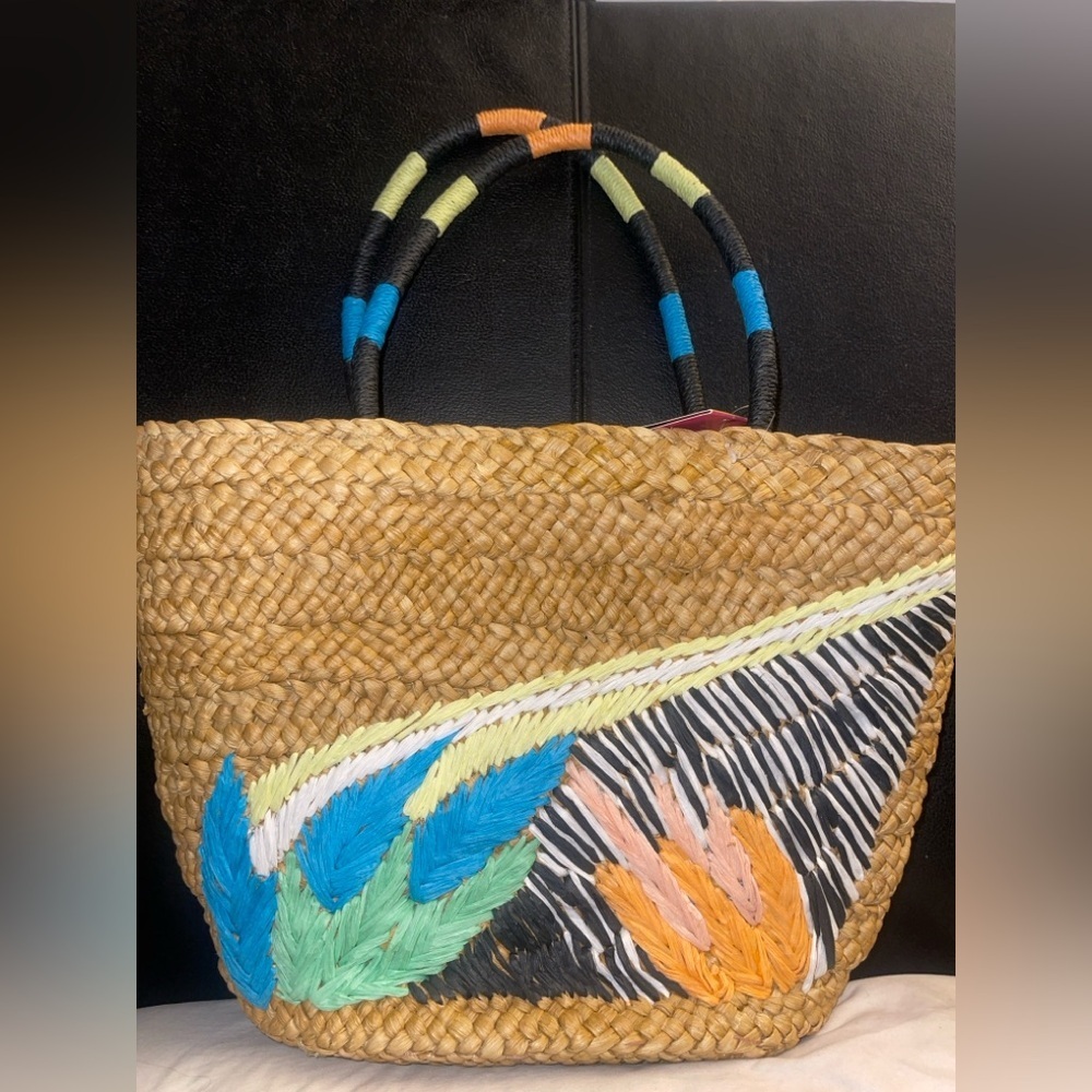 Tabitha Brown for Target Colorful Natural Fiber
Abstract Woven Tote Bag NWT